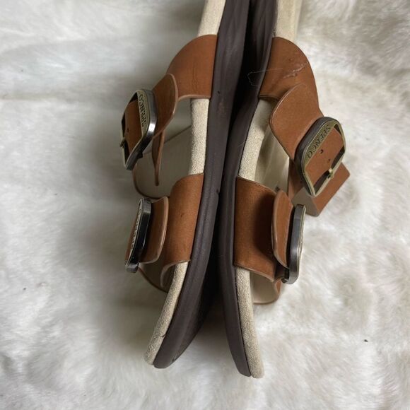 Spenco Vista leather brown straps slides sandals with arch support size 6.5 - Picture 6 of 8